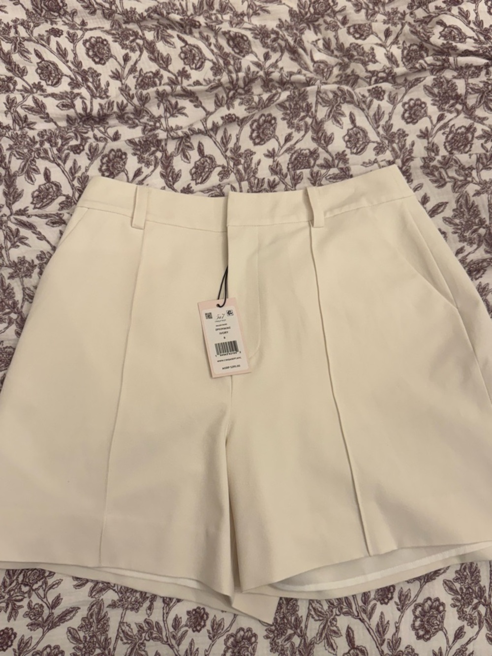 cinq a sept Cream Tailored High-Rise Shorts